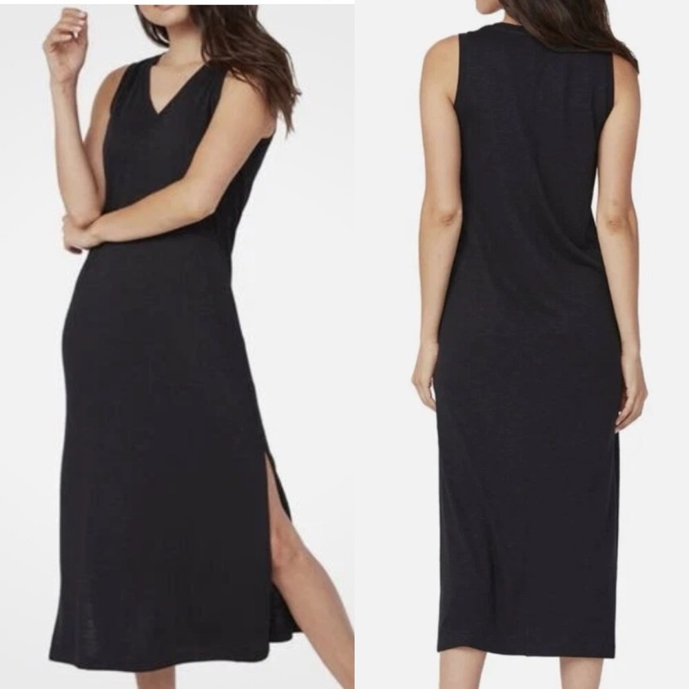 Anthropologie Paige Black Sage Midi Dress Size L V Neck